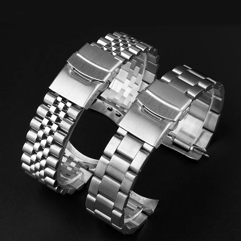 Stainless Steel Strap for Casio Duro MDV-107-1A MDV-106 Marlin Replacement Men Diving Metal Curved End Watch Bracelet Band 22mm