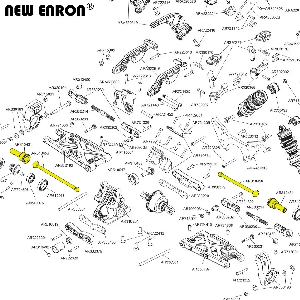 Eixo traseiro dianteiro de aço CVD Eixo de transmissão AR310455 AR310456 para carros 1/7 1/8 RC Arrma 6S TYPHON INFRACTION LIMITLESS MOJAVE