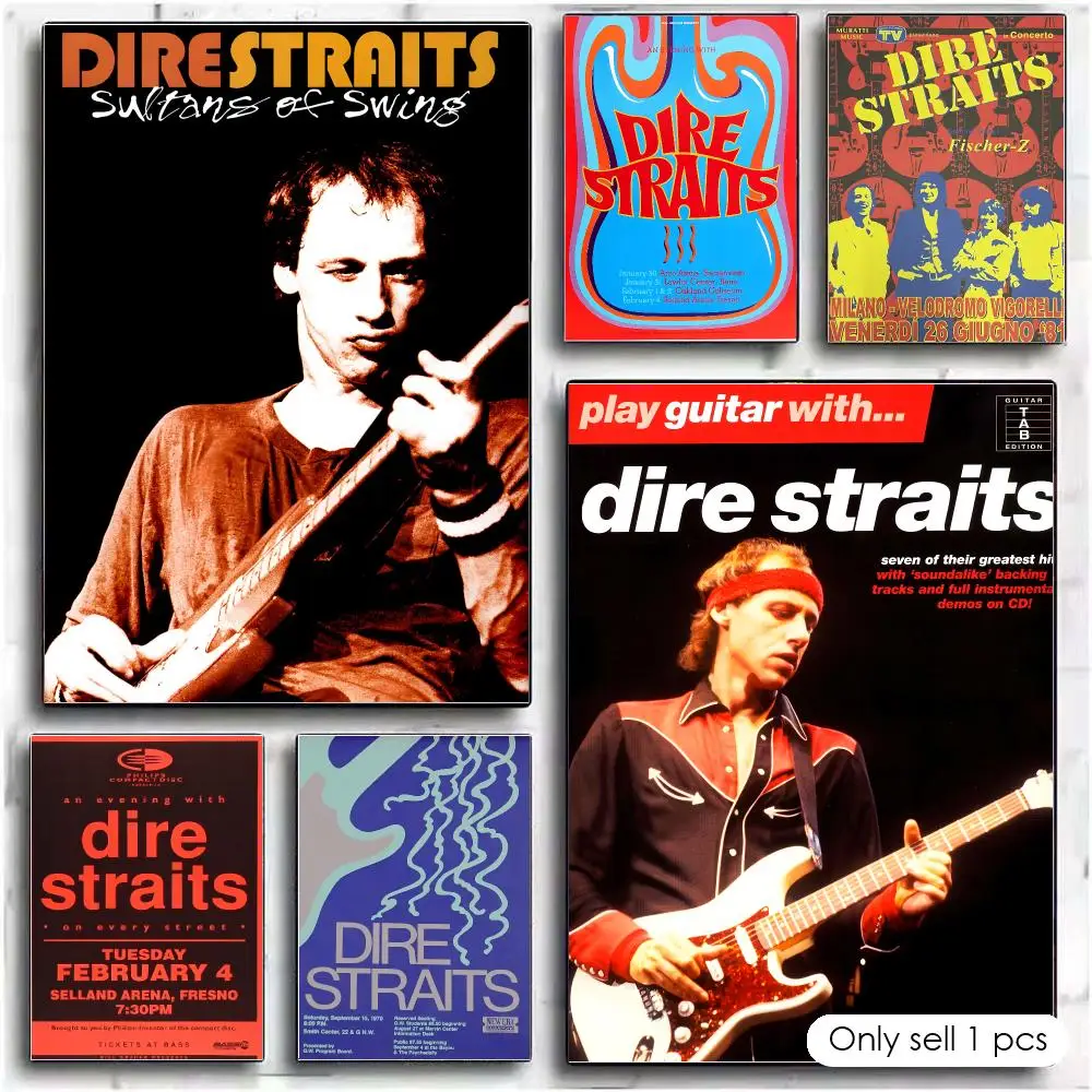 Rock Band D-Dire Straits Poster Modern PP Paper Wall Art Sticker Minimalist Decorative for Home Wall Decor Gift