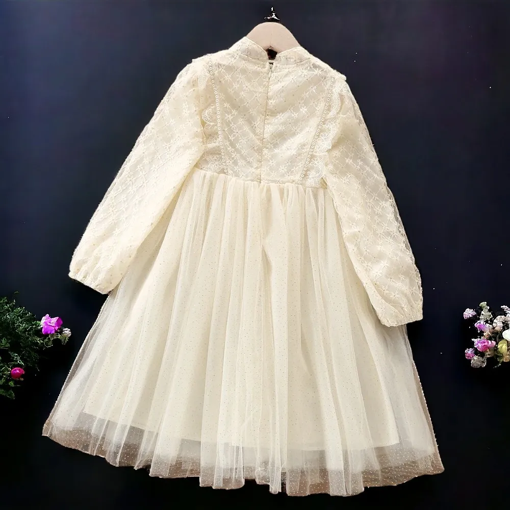 

Kids Clothes Baby Princess Outfits Party Long Sleeve Children Dress Costumes 6 10 12 Years Autumn Girls lace Floral Dresses