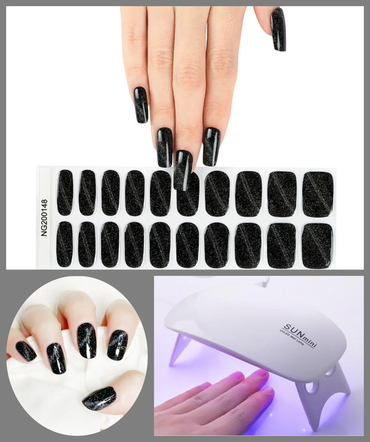 2 stks/set Semi Uitgeharde Gel Nail Strip Stickers met 6W UV Lamp gebakken Lijm Langdurige Nagel Gel Wraps nail Art Decoratie Tip