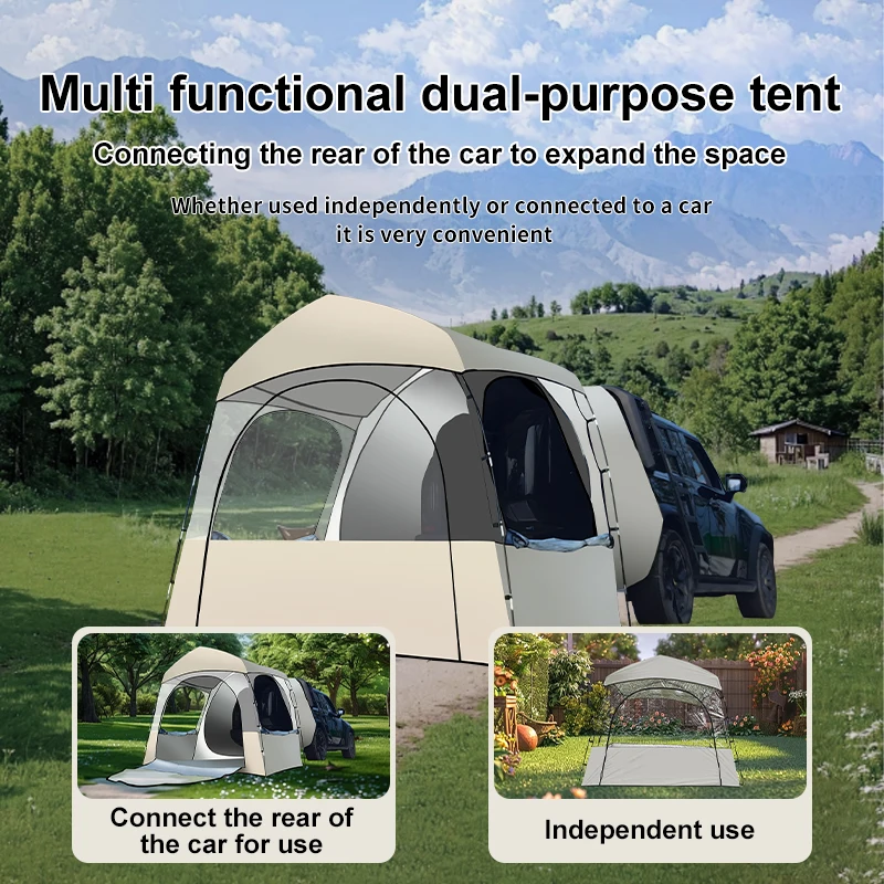 Vehicle Tent SUV For Road Trips: Rest and dining, luggage storage,Easy Setup Tailgate Tent For Beach Relaxation: Sun Shower