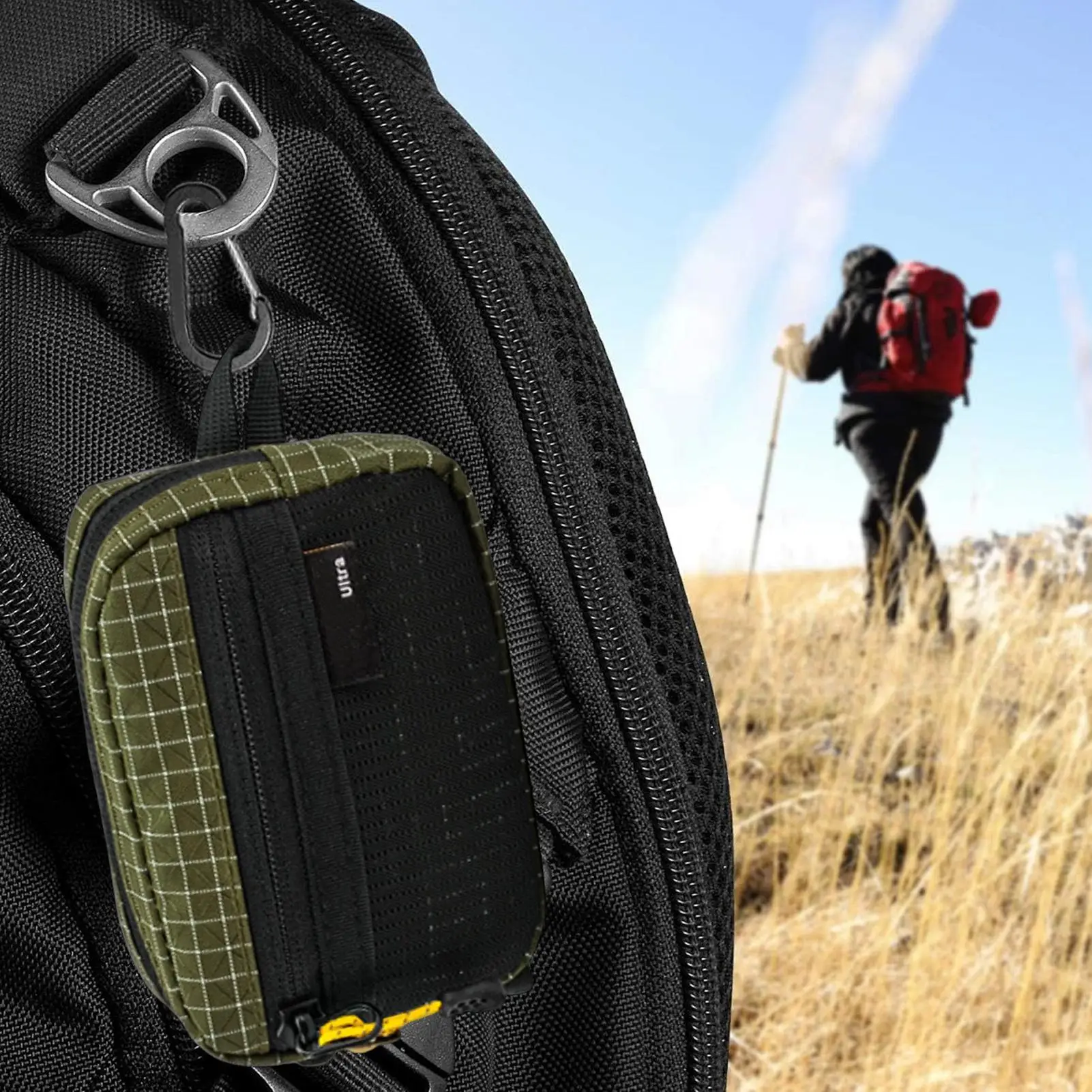 

Backpack Shoulder Strap Pouch Waterproof Zipper Partitioned Storage Zipper Card Holder Small Tool Pouch For Coin Cash Card