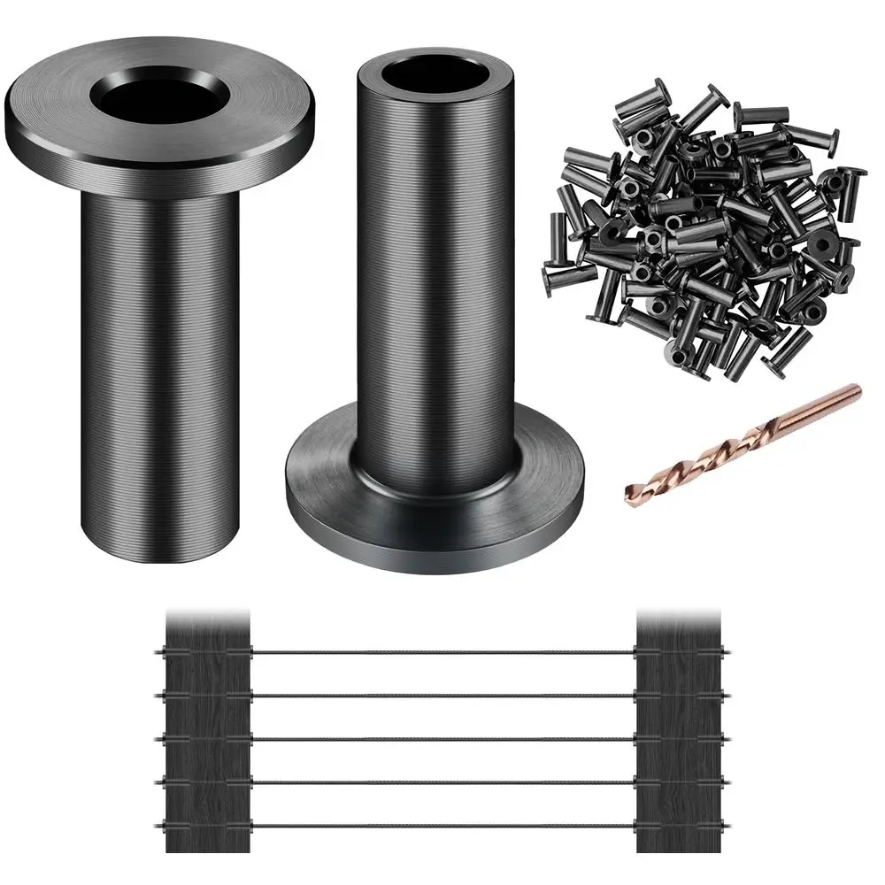 

150 Pack 316 Stainless Steel Protector Sleeves for Cable Deck Railing DIY Balustrade System