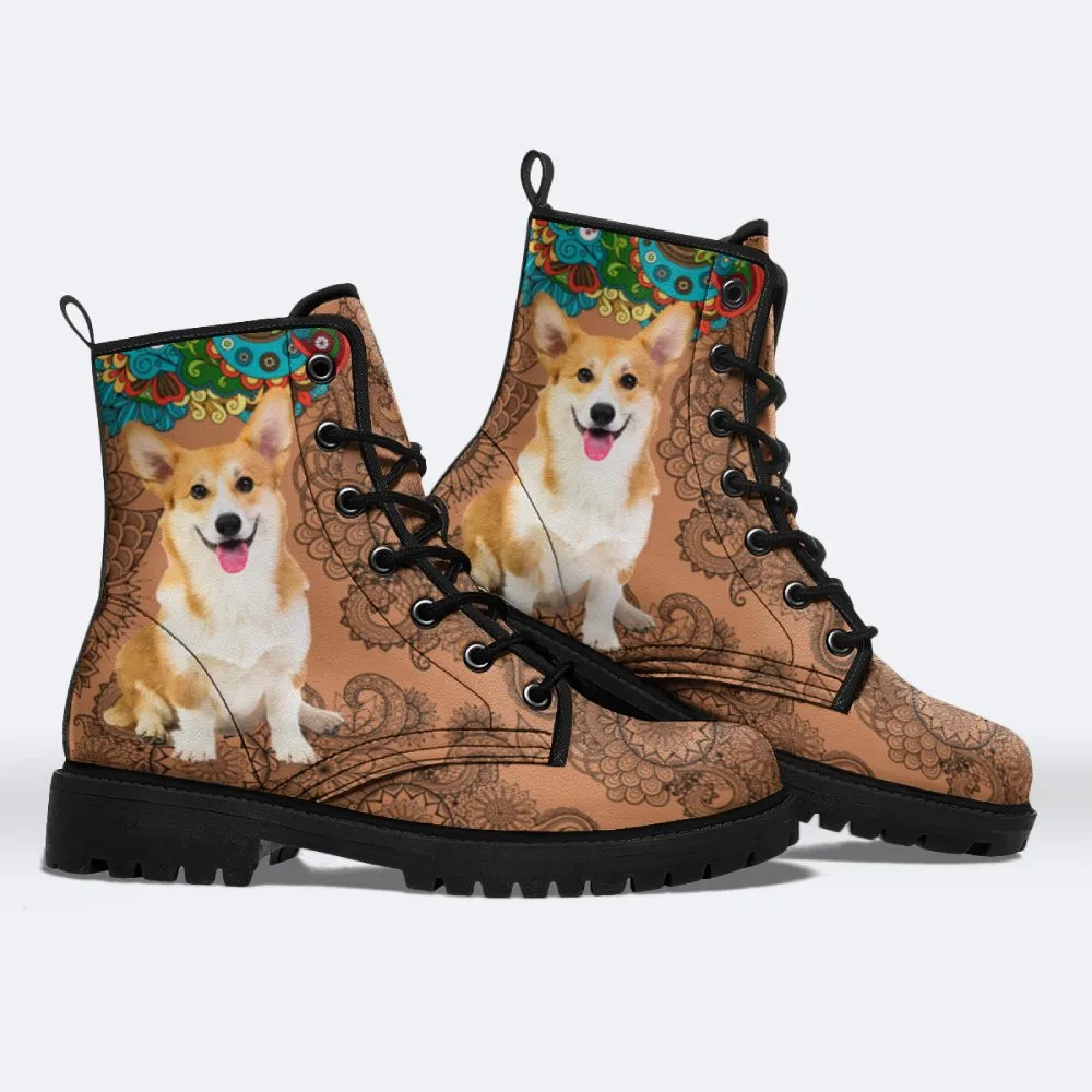 

Custom Shoes Pet dog print classic fashion casual high-top boots for men and women