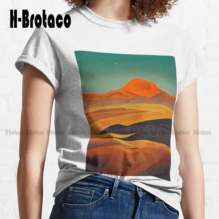 Minimal Desert Dunes Classic T-Shirt Custom Aldult Teen Unisex Digital Printing Tee Shirts Custom Gift Creative Funny Tee Xs-5Xl