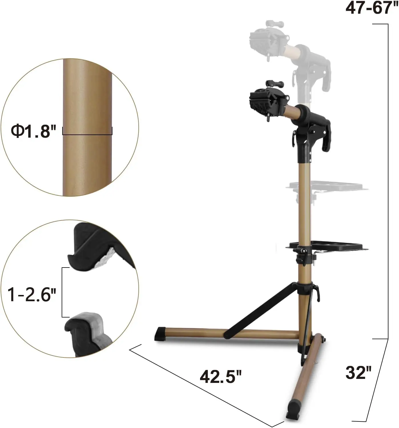 Heavy Duty Electric Bike Repair Stand Max 110 lbs, Portable Aluminum Bicycle Stand Manintenance Workstand,Suitable for Any BIke