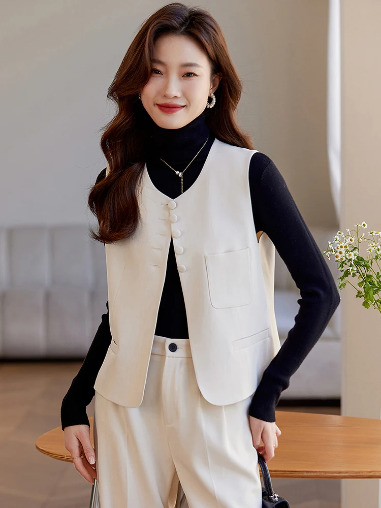 New Chinese Sle ort Quilted Vest Set Women's Outerwear Faion Spring Autumn 2025 Small Size oulder Pad Jaet
