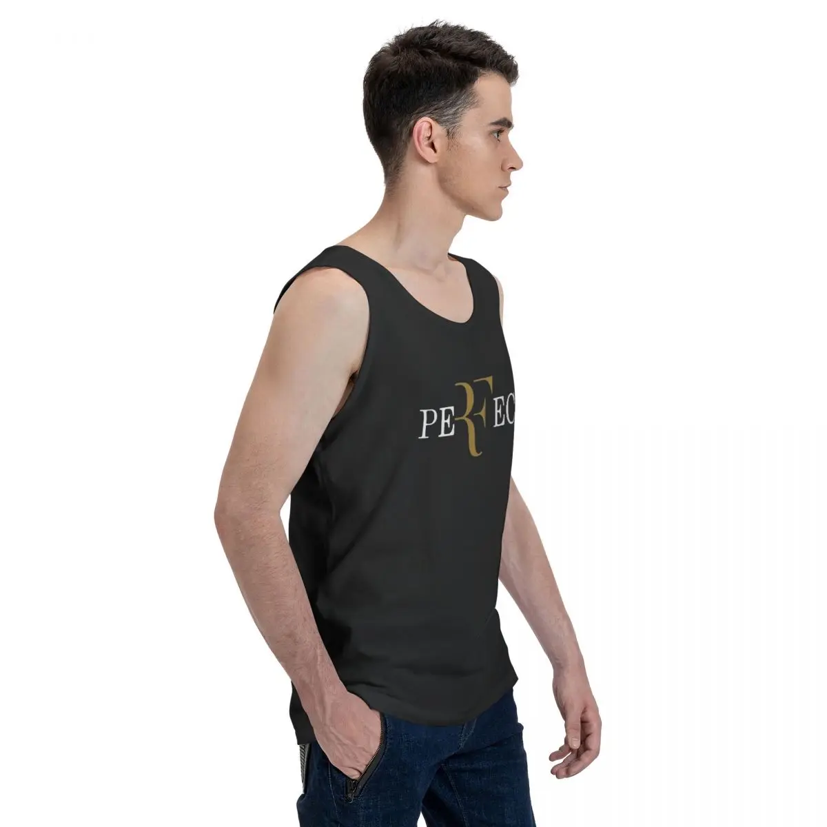 Roger Federer 100% Cotton Men's Sweatshirt Vest Sleeveless Clothing Tees Men Tank Tops T-shirt