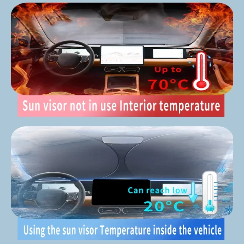 Foldable Car Sun Visor For Ford Transit 2015~2025 2020 Front Windshield Sunshade Heat Insulation Summer Cooling Auto Accessories