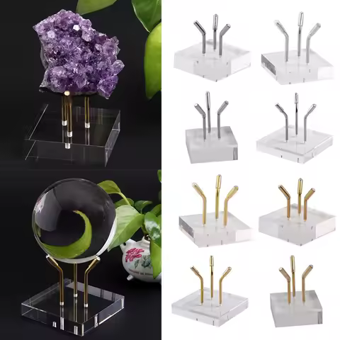 Acrylic Crystal Ball Base Transparent Jewelry Stand Sphere Display Stand Photography Props Craft Mineral Shelf Home Decoration
