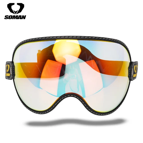 Gafas Retro para motocicleta, visera de burbujas para conducción exterior, protección UV, parabrisas colorido Vintage para cascos de media cara