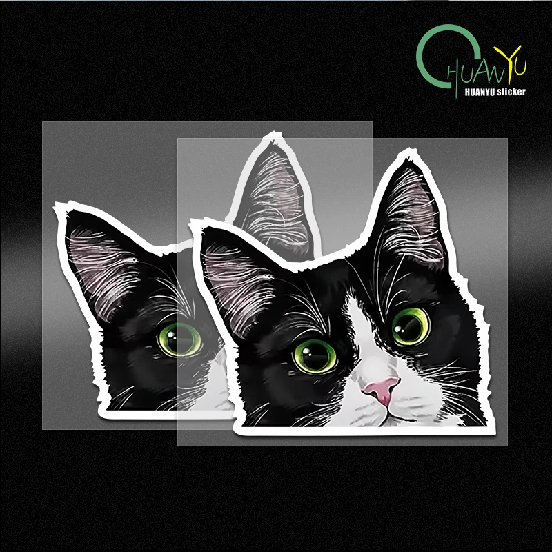 Reflective car stickers, cute and funny cats, window picking, cartoon ideas, electric car glass side window decorative stickers