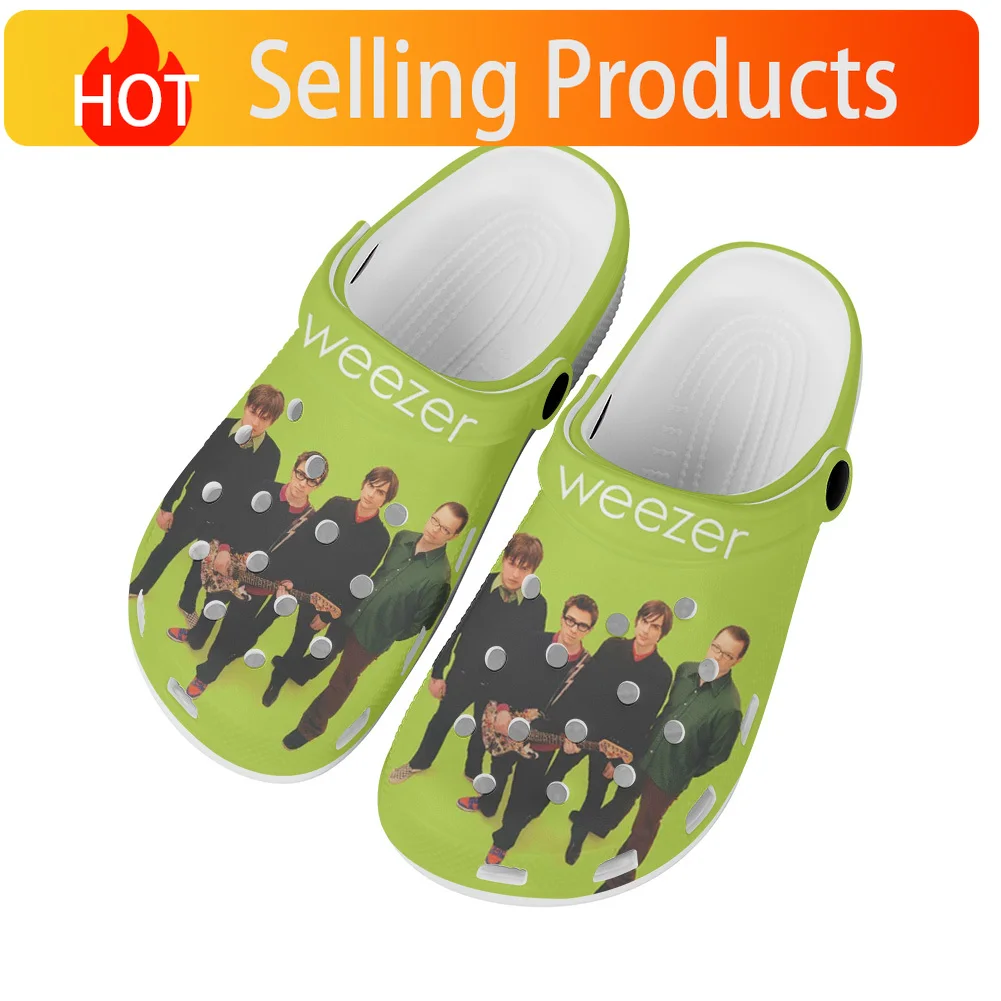 Weezer Pop Rock Band Home Clogs Custom Water Shoes Mens Womens Teenager Shoes Clog Breathable Beach Hole Slippers