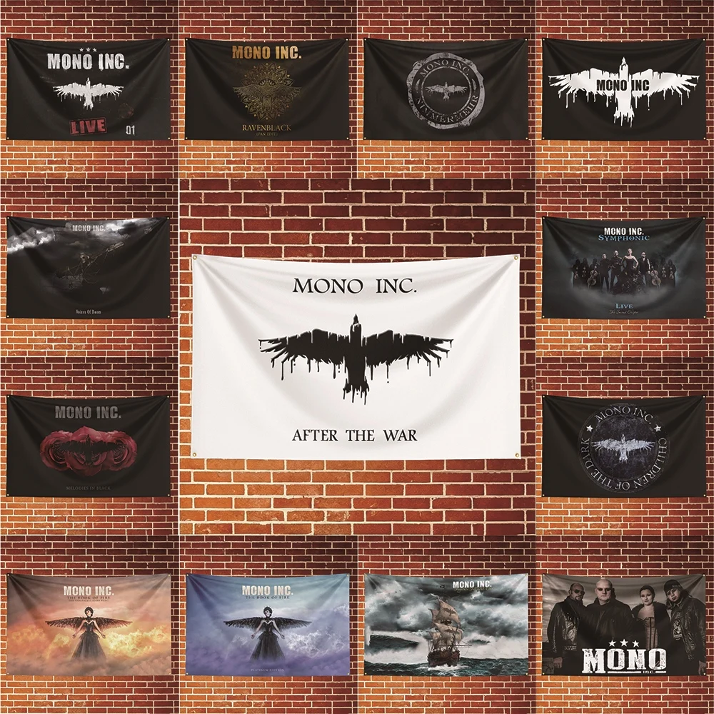 Mono Inc Music Flag Banner For Fan Cave Watch Party Tailgate Gathering Indoor Outdoor Backyard Home Festival Ornament Supply