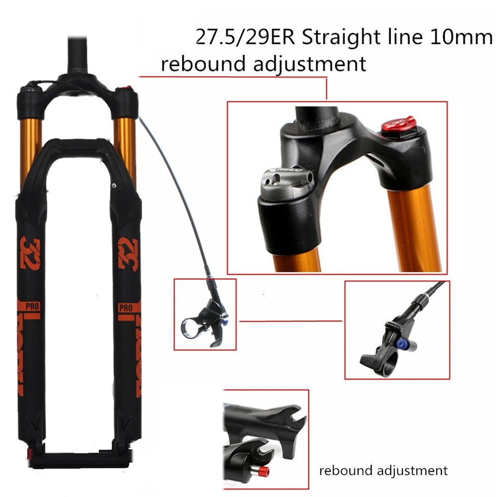 RILCHORN MTB Bike Fork Suspension Air Damping Rebound Front Fork  27.5 29er Inch 100-120mm Stroke Bicycle Forks Magnesium Alloy