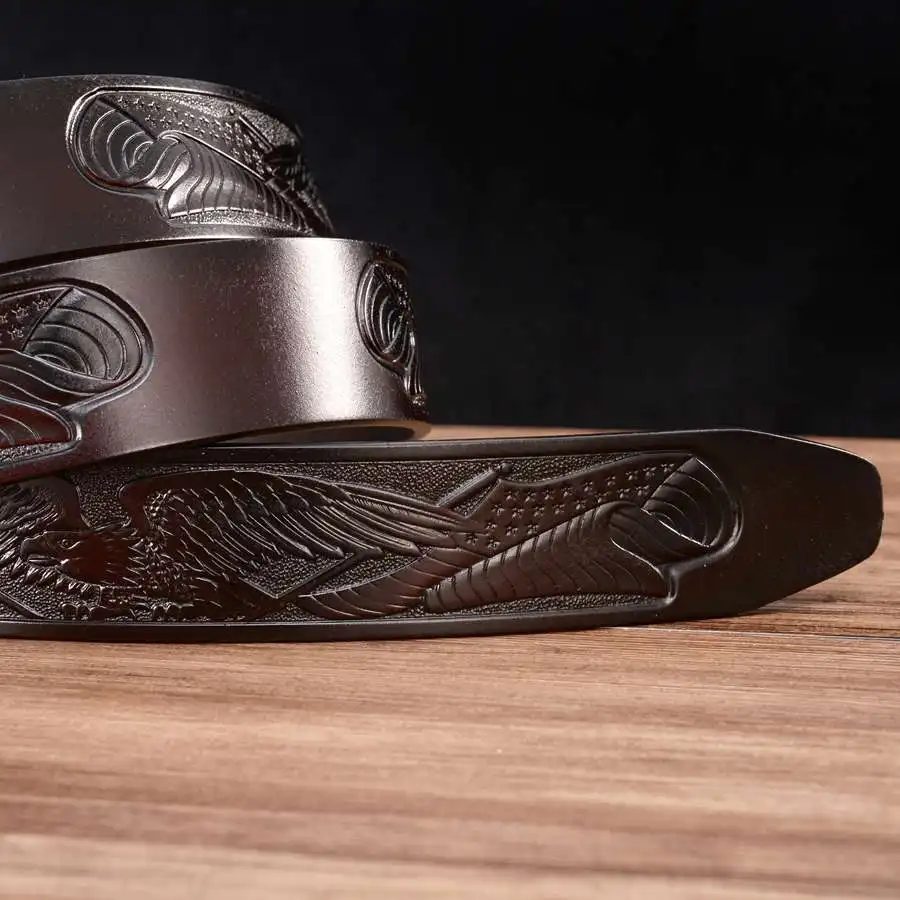 Men\'s Leather Belts Belts for Men Genuine Leather Ratchet Belt Automatic Buckle Wide:35mm Men Automatic Buckle Belt