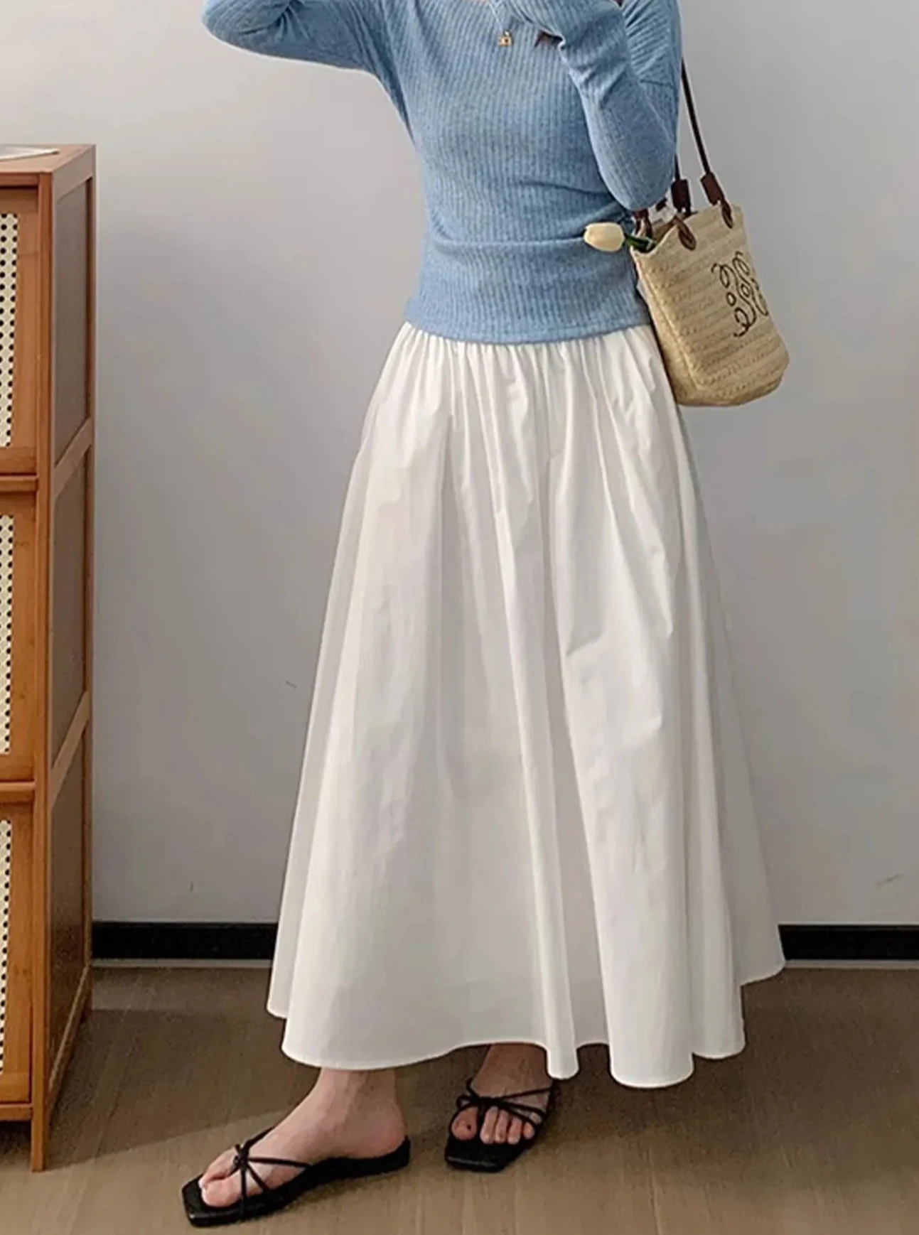 

Women's clothing Elastic waist slim pants skirt summer and autumn leisure loose long skirt
