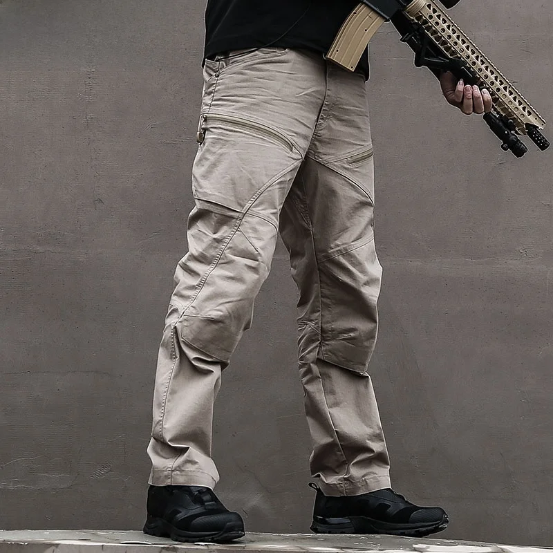 spring-autumn-outdoor-work-pants-men's-loose-tactical-long-trousers-multi-pocket-waterproof-executive-straight-leg-trousers