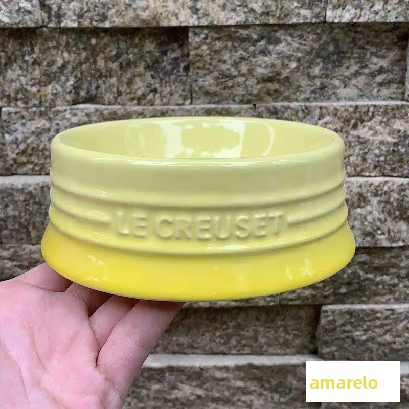 Tigela de Cerâmica Esmaltada Le Creuset Cool Color para Animais de Estimação, Comedouro Universal para Cães e Gatos, Suprimen...