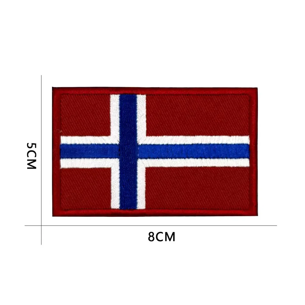 Norway Flag Embroidered Patch, Hook And Loop Fasteners Flag Badge for Tactical Vest Backpack