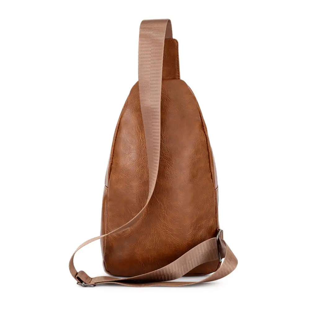 Mode Mannen Vrouwen Reizen Sling Schoudertas Multifunctionele Lederen Borsttas Rits Pack