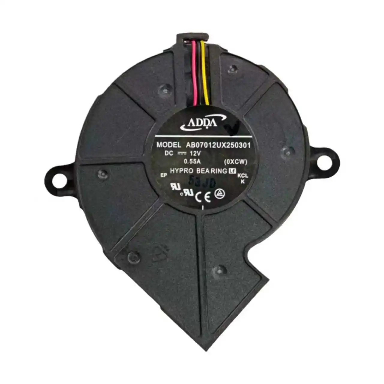 new For ADDA AB07012UX250301 70x70x25mm DC 12V 0.55A Blower Turbo Cooling Fan 3-Wire High Air Pressure Dual Ball Bearing Silent