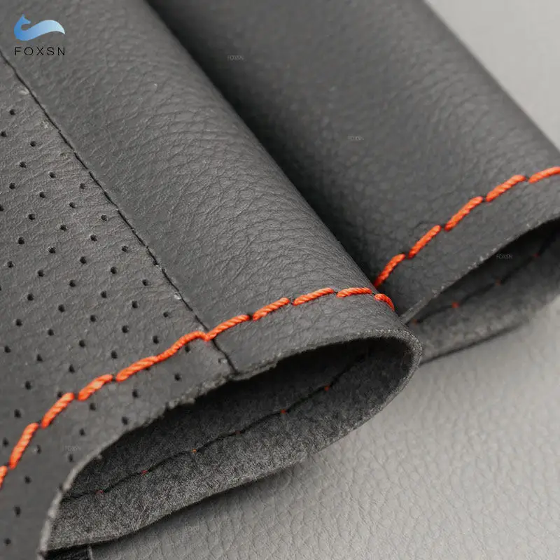 Braids on Steering Wheel For Subaru Forester Outback Legacy 2005 2006 2007 Car Steering Wheel Hand Stitched Leather Cover Trim