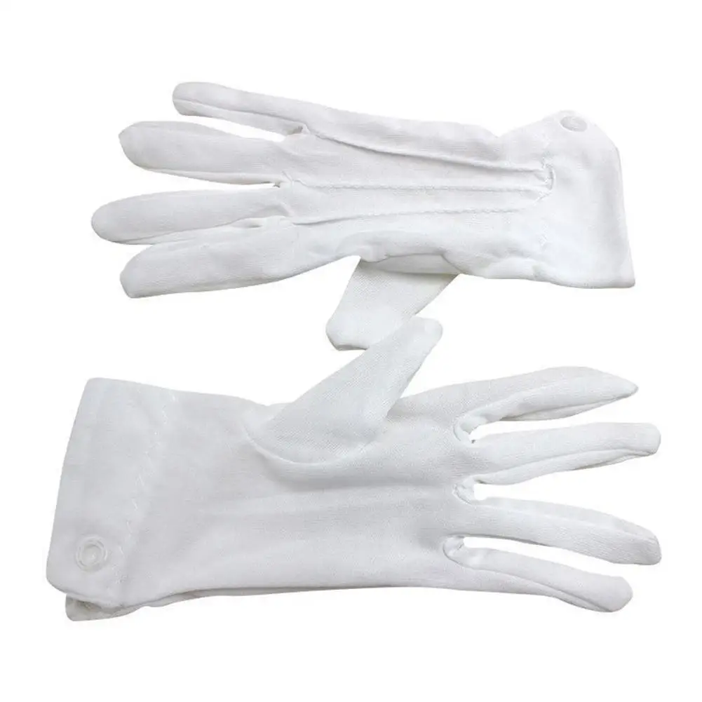 2 Paar formelle Smoking handschuhe-Nylon Guard Parade Handschuhe für Männer und Frauen, weiße Baumwolle Marching Band Kleid Handschuhe – Detail 4