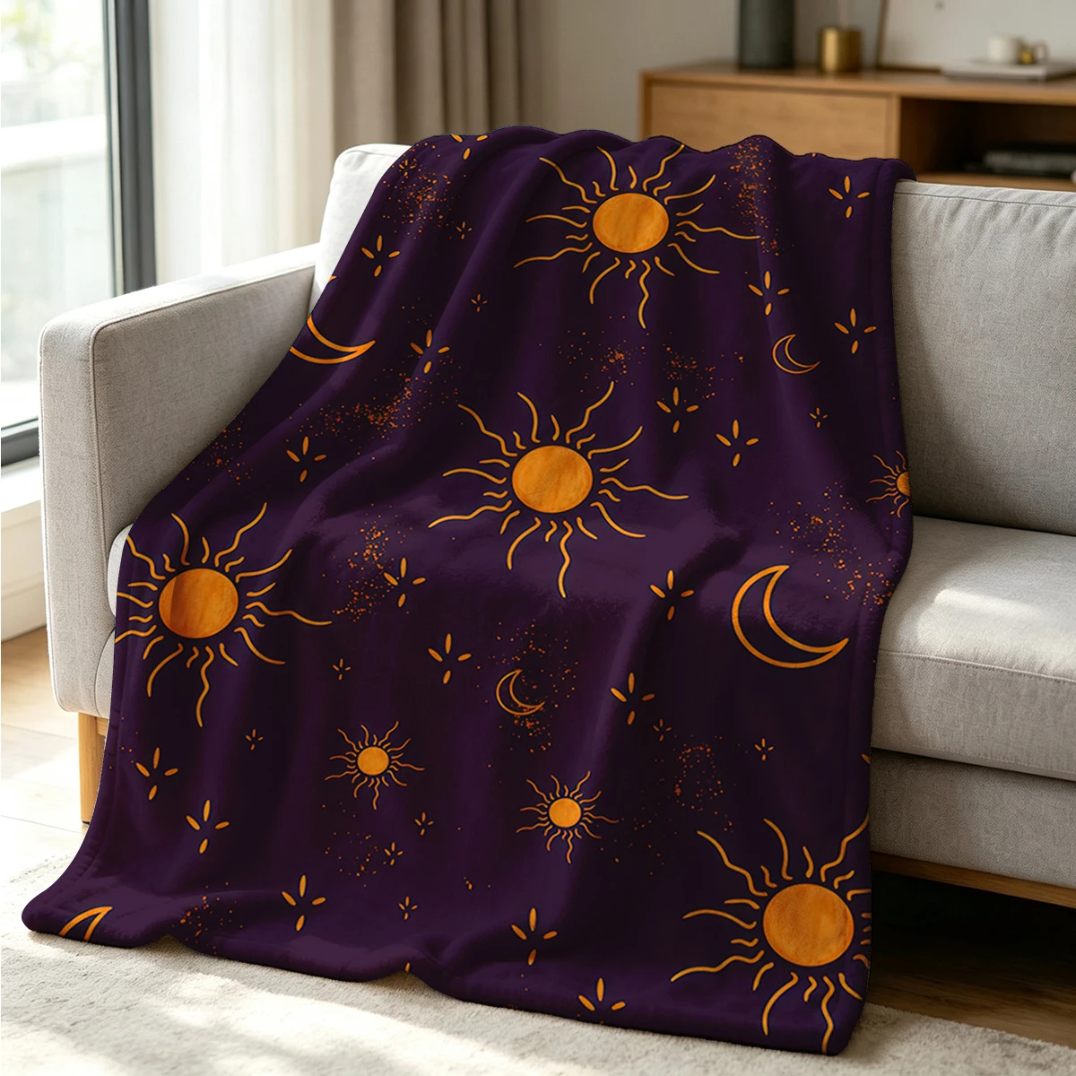 Celestial Glow  Blanket Soft Cozy Throw for Sofa Bed Festive Holiday Decor Gift for Kids and Adults, Lightweight and Warm