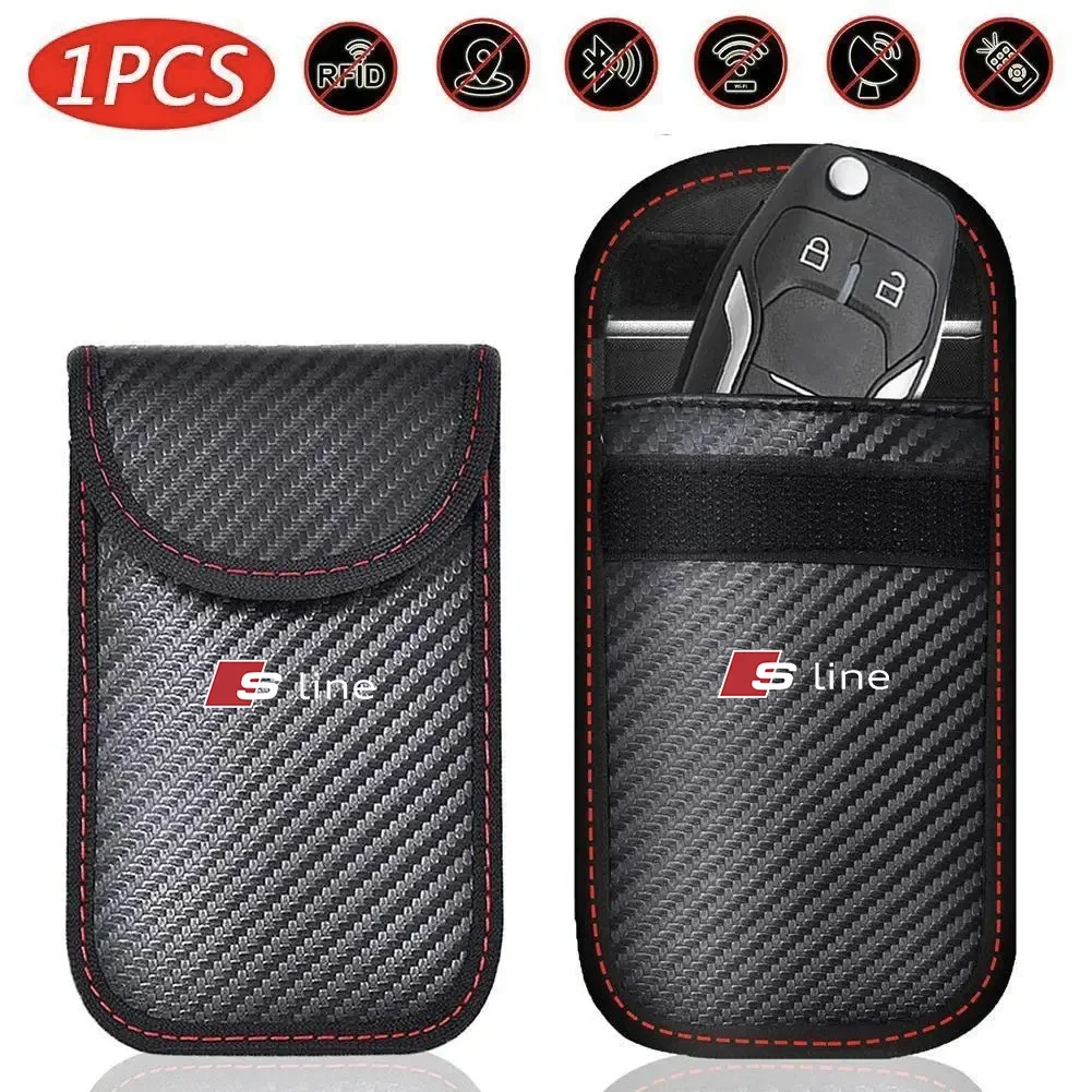 Car Keys Case Bag RFID Shielding Key Bags For Audi sline TT Q2 Q3 Q5 Q7 Q8 A3 A4 A5 A6 A7 R8 B5 B6 B7 B8 C5 C6 C7 V8