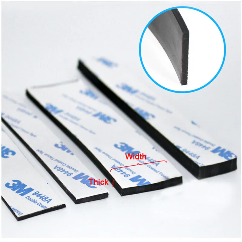 Black Self Adhesive Food Grade Soft Silicone Rubber Plate Processing L300 1000mm W10-50mm Thk0.5-3mm Antiskid Shock Absorption