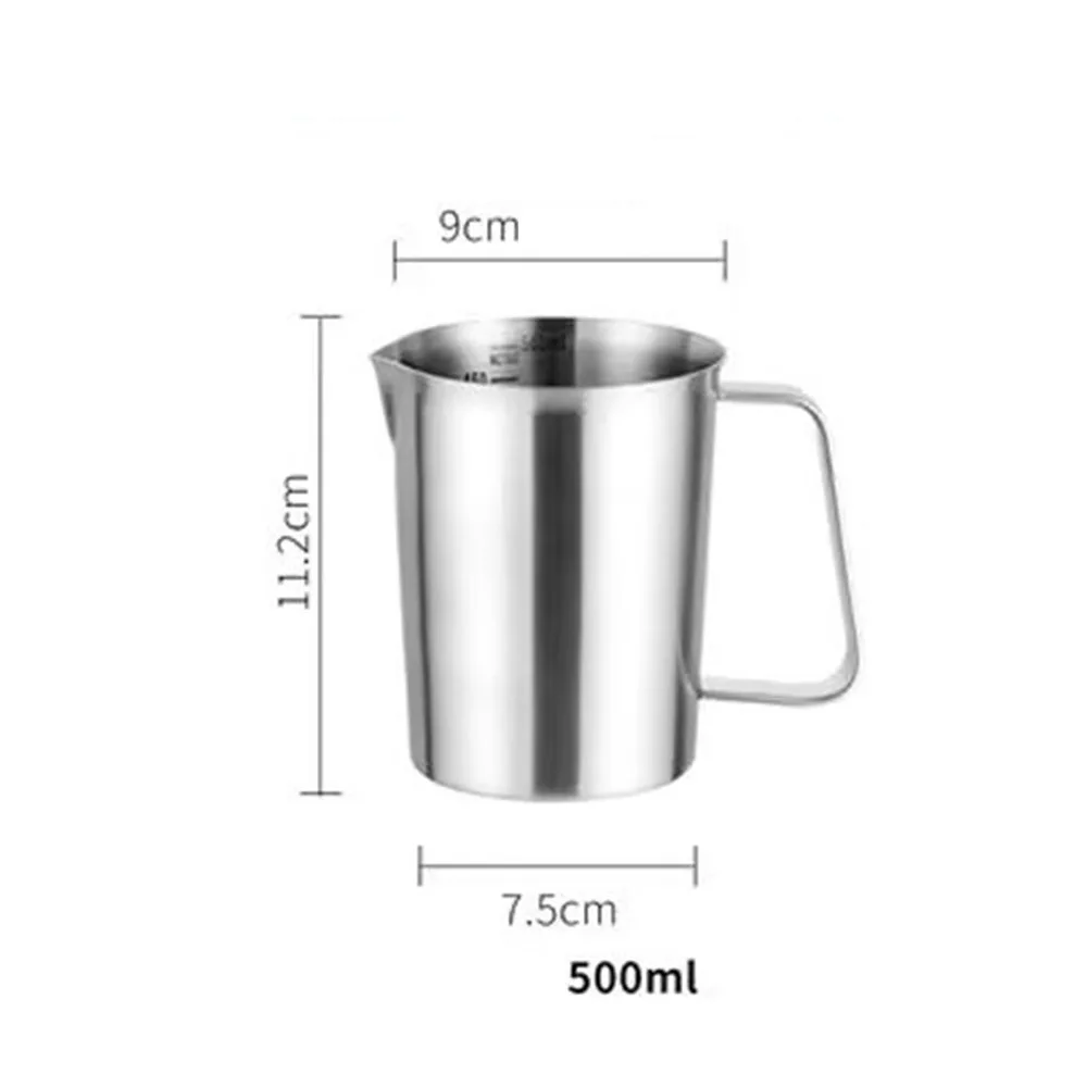 

500/1000/1500/2000ML Stainless Steel Cup with Scale with Handle Graduated Cup Rust Proof Stainless Steel Milk Frothing Jug