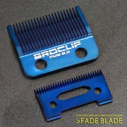 Blue Titanium Plating Clipper Blade BRDCLIP Metallurgical Powder Ceramic Fade Blade Oil Head Gradient Clipper Replacement Blade