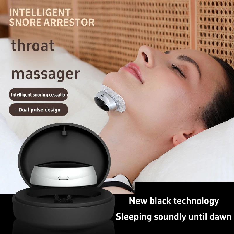 Intelligent Anti‑Snoring Device Dual‑Pulse Electric Throat Massager For Sleep Rechargeable Wearable Snore Stopper Instrument