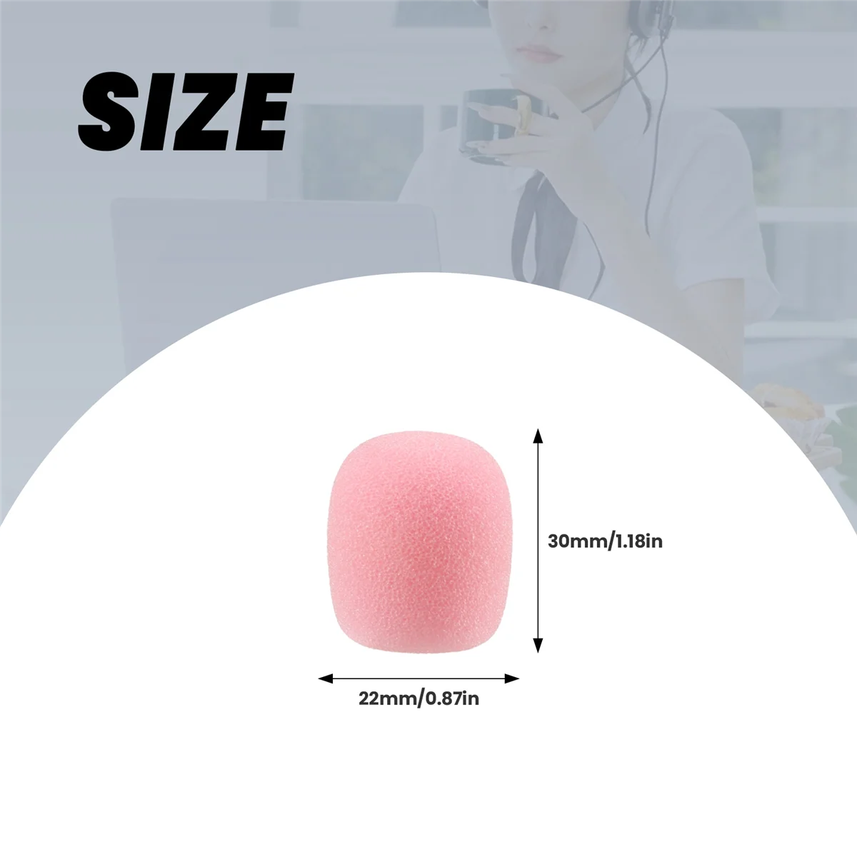 Parabrezza per microfono con cuffia da bavero da 10 pezzi, copertura in schiuma di spugna per microfono Mini taglia Parabrezza per microfono lavalier Rosa CALDO