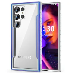 Designed for Samsung Galaxy S24 Ultra Military Grade Durable Metal Anodized Aluminum Frame + Flexible TPU + PC Edge Shockproof