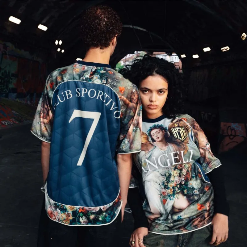 2026 New French Blue Rose Theme Jersey – Stylish  Versatile Y2K Design – Unisex Casual Short-Sleeve T-Shirt Family Matching