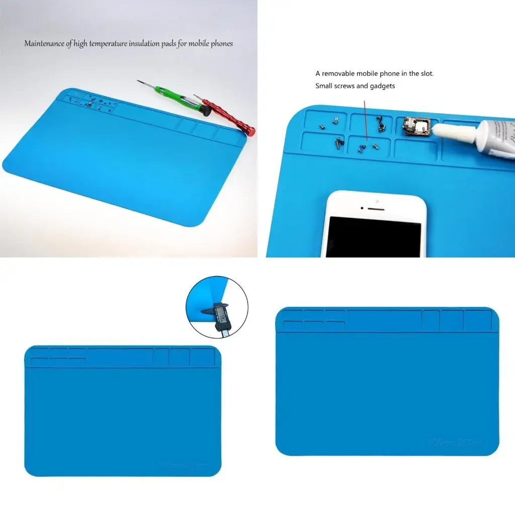 

E8BD Soldering Station Silicone Soldering Mat Work Pad Platform for Soldering Station