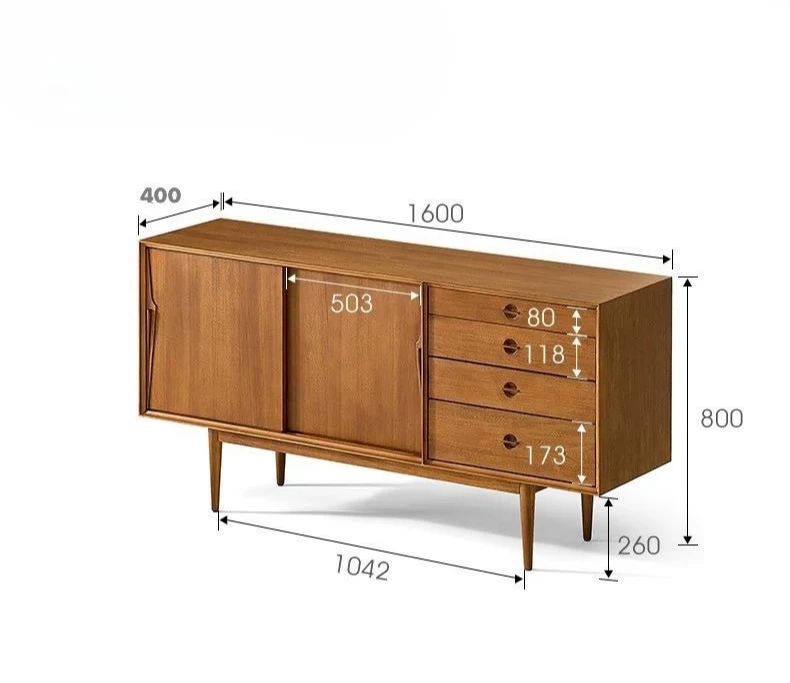 

Nordic solid wood medium antique dining side cabinet modern simple tea cabinet multi-functional solid wood storage side cabinet