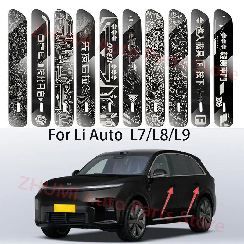FOR Li auto  L7/L8/L9 Door Handle cover sticker Protector Car Door Handle Modification Decorative Metal Accessories