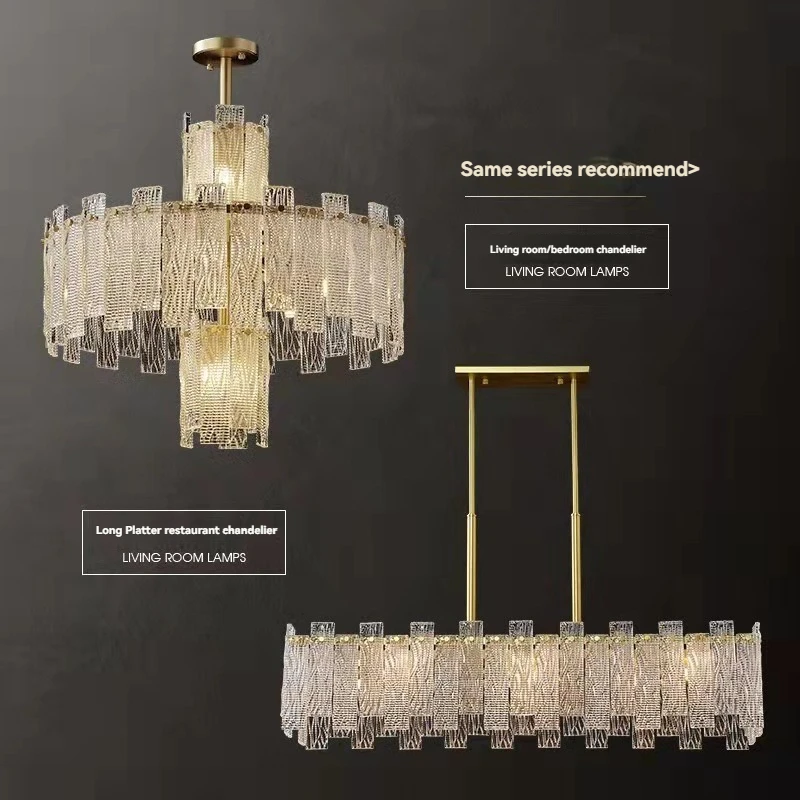 

Designer Crystal Chandelier,all Copper Dining Room Pendant Light, Luxury Gold Ceiling Lamp For Living Room Dining Room Hotel Bar