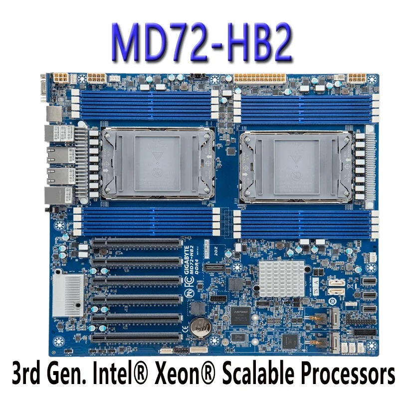 For Gigabyte MD72-HB3 (rev.1.x) MD72-HB2 (rev.1.x/2.x) Motherboard ChatGpt C621A  3rd Gen DDR4 Tested Well bofore Shipping