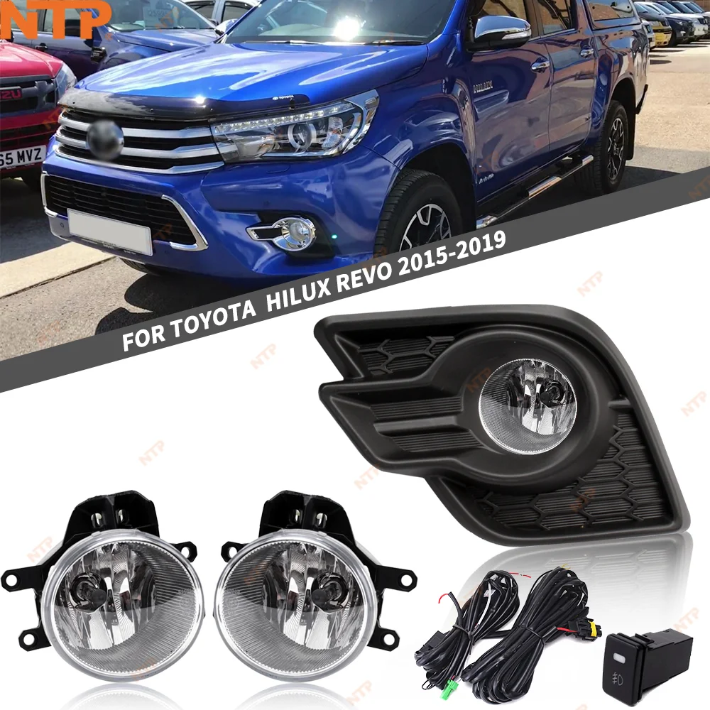 

Противотуманные фары, дневные ходовые огни для Toyota Hilux Revo 2015-2019, галогенный комплект противотуманных фар, автомобильные аксессуары