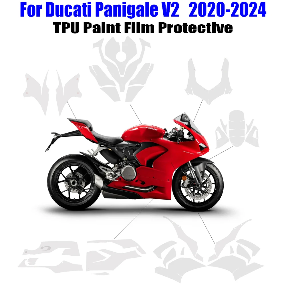 

Panigale V2 2020-2024 Accessories TPU Paint Protection Kit Complete Paint Film Invisible Car Film For DUCATI PANIGALE V2