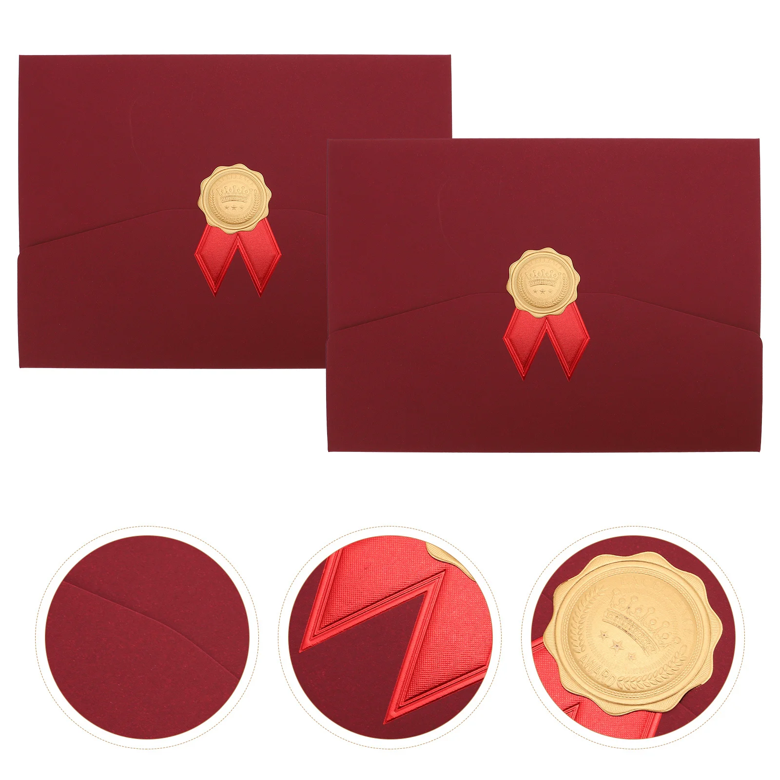2pcs Certificate Cover Three-Fold Protective Holder For Award Diploma Document Folder Envelope Paper Certificate Holder