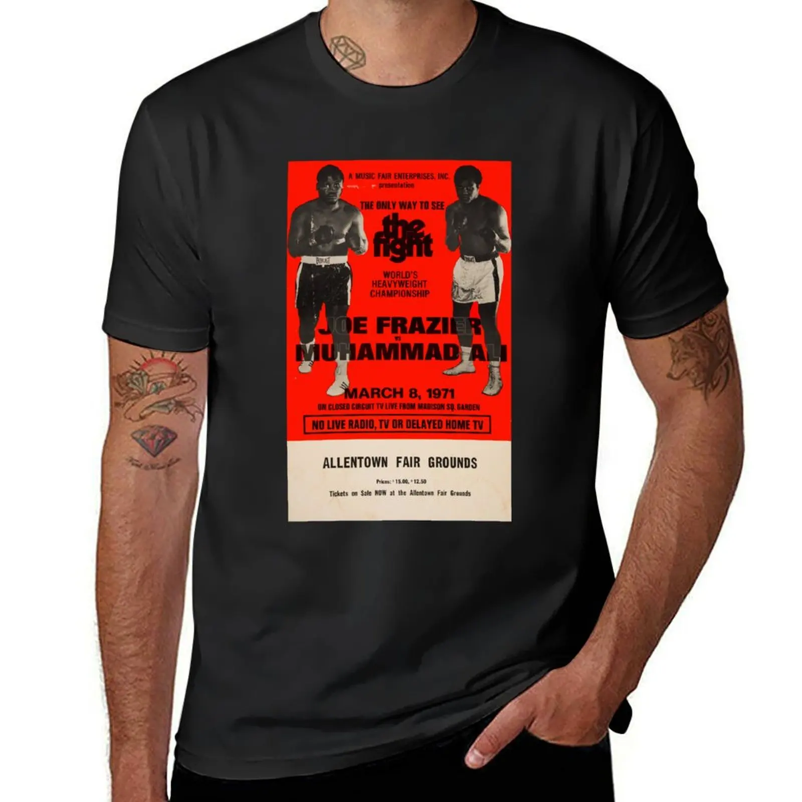 Boxing Poster T-Shirt: The Fight T-shirt vintage Short sleeve tee mens graphic t-shirts big and tall