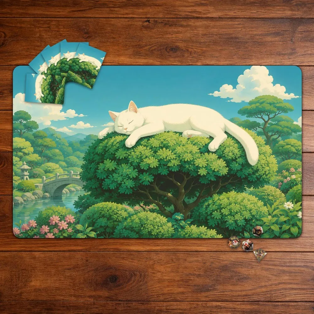 MTG Commander Playmat, Forest Familiar palymat, Familiar Fantasy Magic The Gathering EDH Card Game Rubber Base Gaming Mat