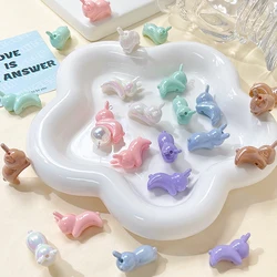 6pcs Cute Little Bunny Straight Beads Diy Handmade Bracelet Necklace Beaded Mobile Phone Chain Accessories