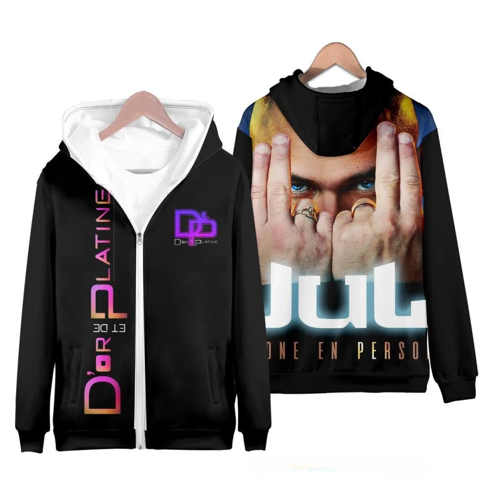 Rapper JuL 3D Print Zipper Hoodies Men's Women Casual Hooded Sweatshirts Hoody Oversized Tracksuit Pullover Man Coat Clothing